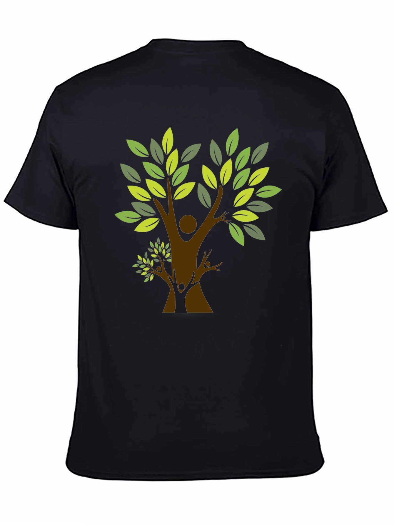 Camiseta Negra con Diseño de Árbol Familiar
