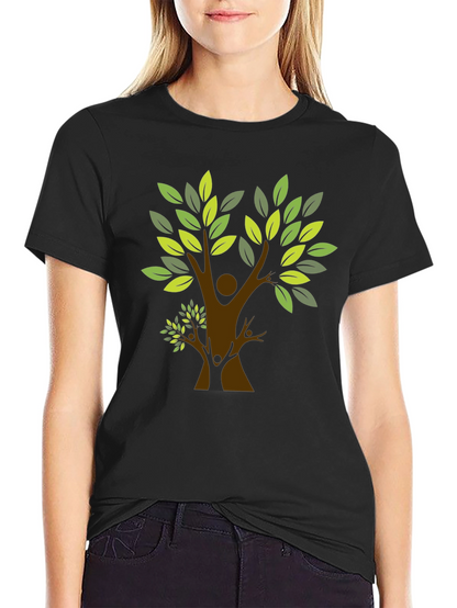 Camiseta Negra con Diseño de Árbol Familiar