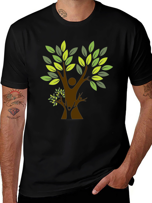 Camiseta Negra con Diseño de Árbol Familiar