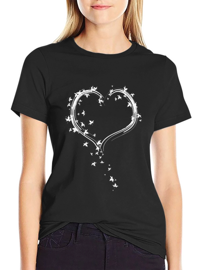 Camiseta Negra Corazón Estrellas