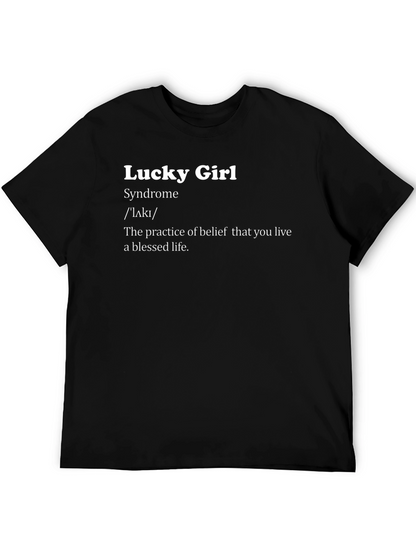 Camiseta Negra Lucky Girl Syndrome