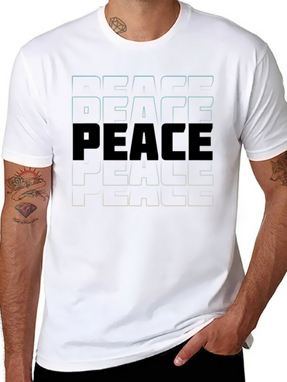 Camiseta Negra Peace Estampada para Hombre