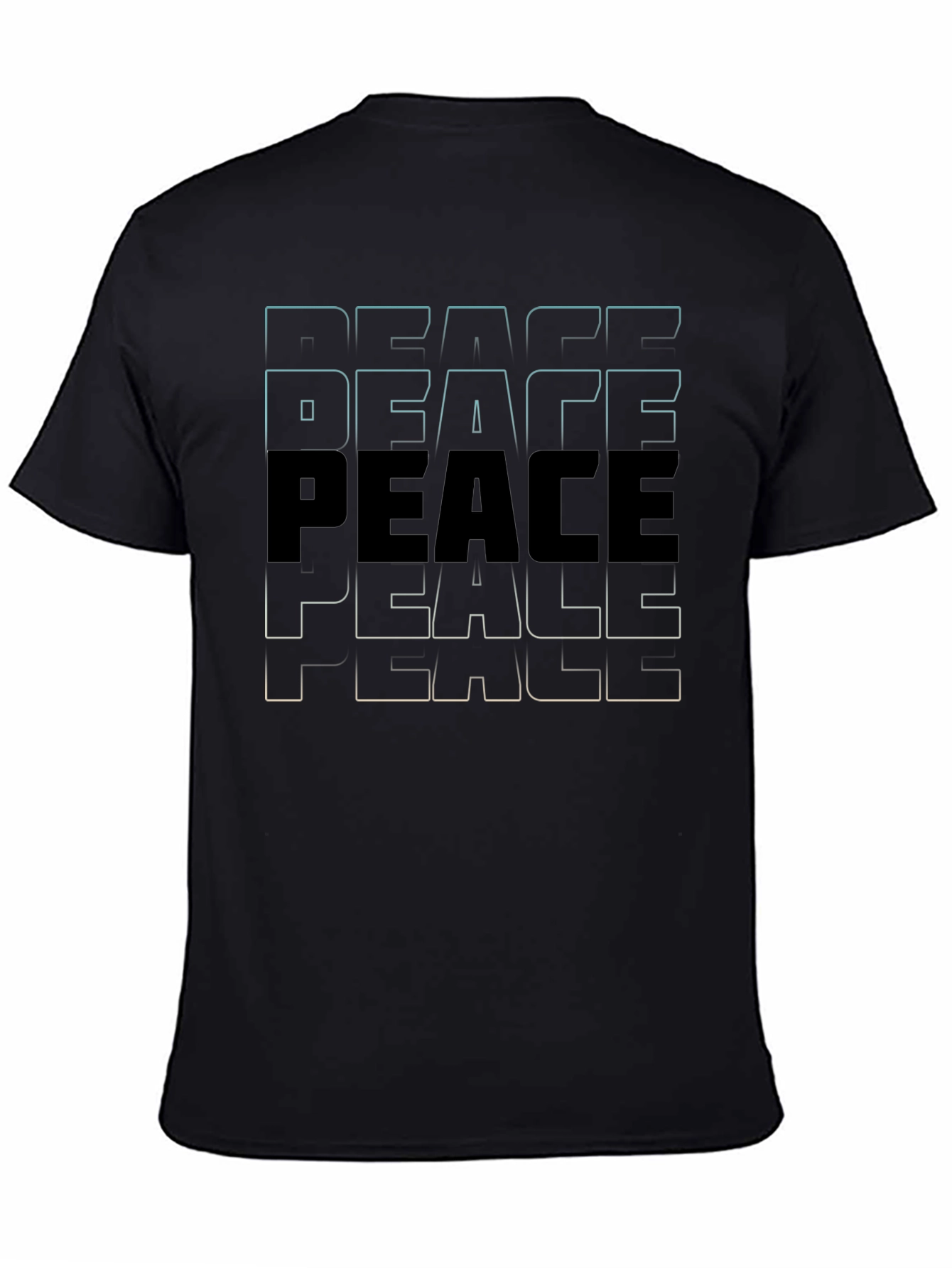 Camiseta Negra Peace Estampada para Hombre