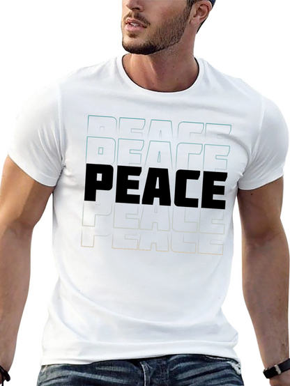 Camiseta Negra Peace Estampada para Hombre