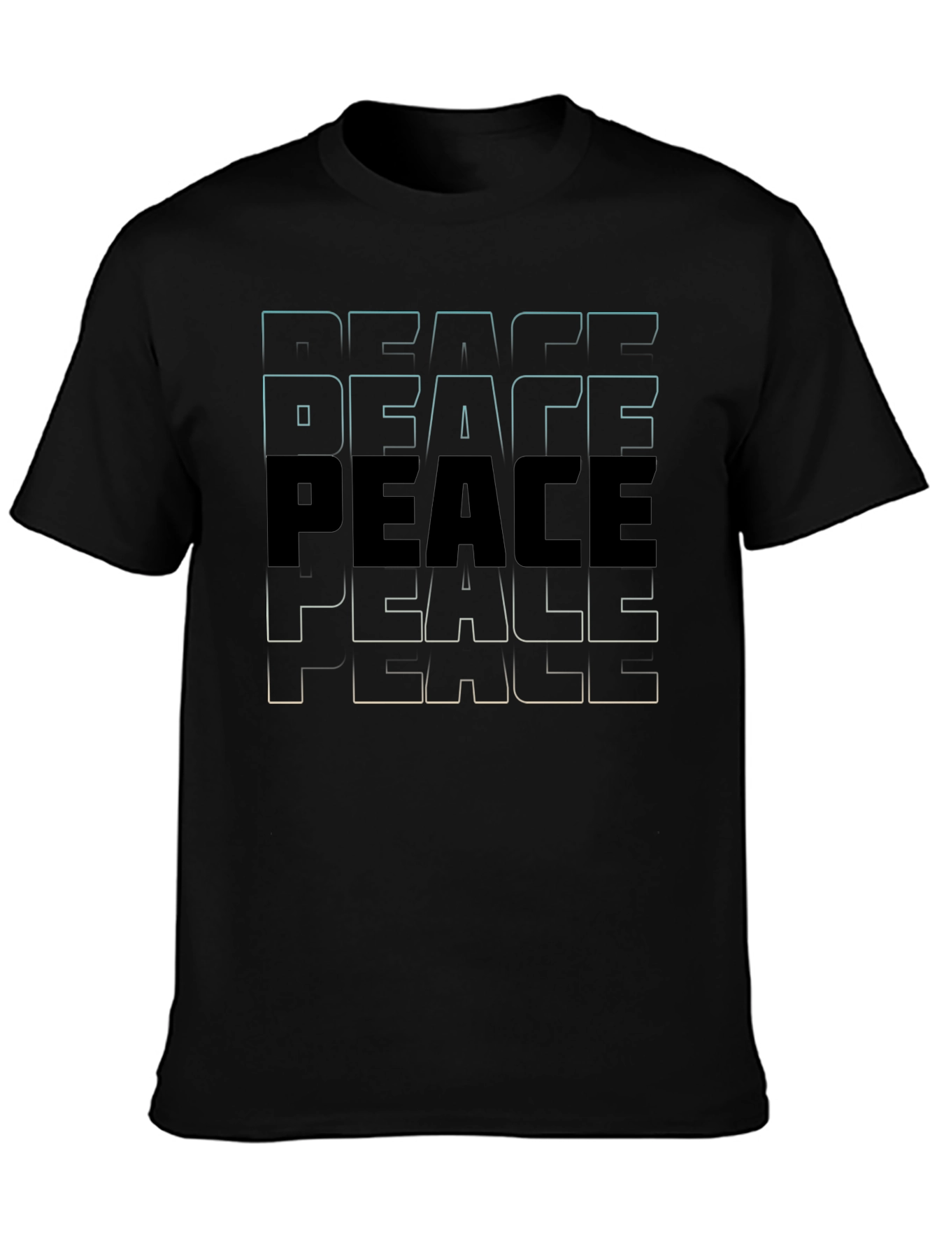 Camiseta Negra Peace Estampada para Hombre