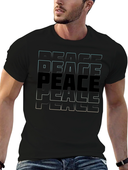 Camiseta Negra Peace Estampada para Hombre