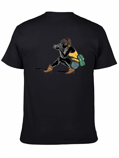 Camiseta Negra con Diseño de Fotógrafa