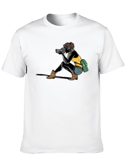 Camiseta Negra con Diseño de Fotógrafa