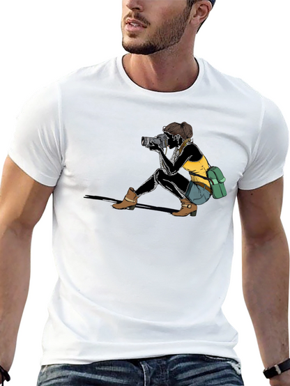 Camiseta Negra con Diseño de Fotógrafa