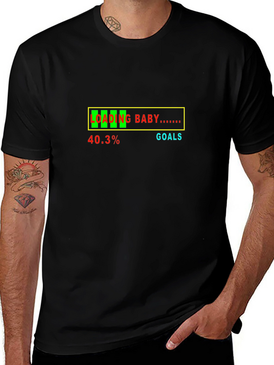 Camiseta Negra Divertida Loading Baby Embarazo