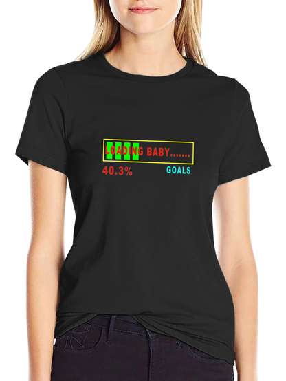 Camiseta Negra Divertida Loading Baby Embarazo