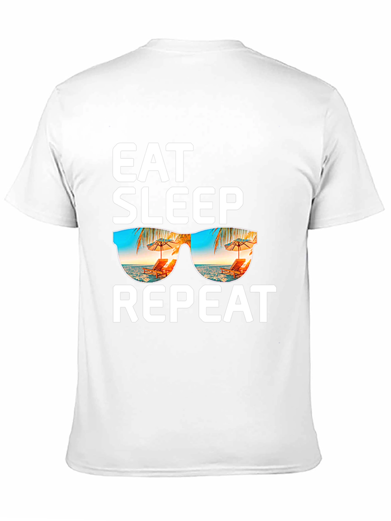 Camiseta Negra: Come Duerme Repite - ¡Vacaciones!