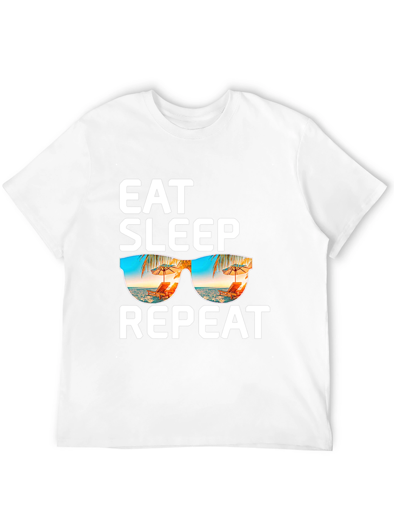 Camiseta Negra: Come Duerme Repite - ¡Vacaciones!