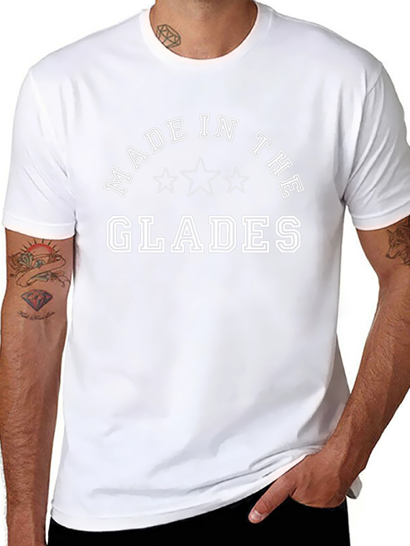Camiseta Negra: Hecho en Los Glades - Estilo Casual