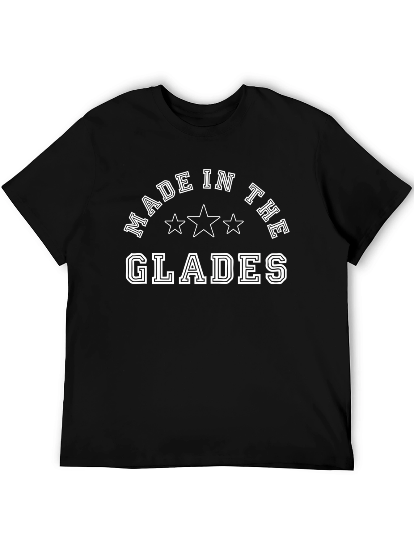 Camiseta Negra: Hecho en Los Glades - Estilo Casual