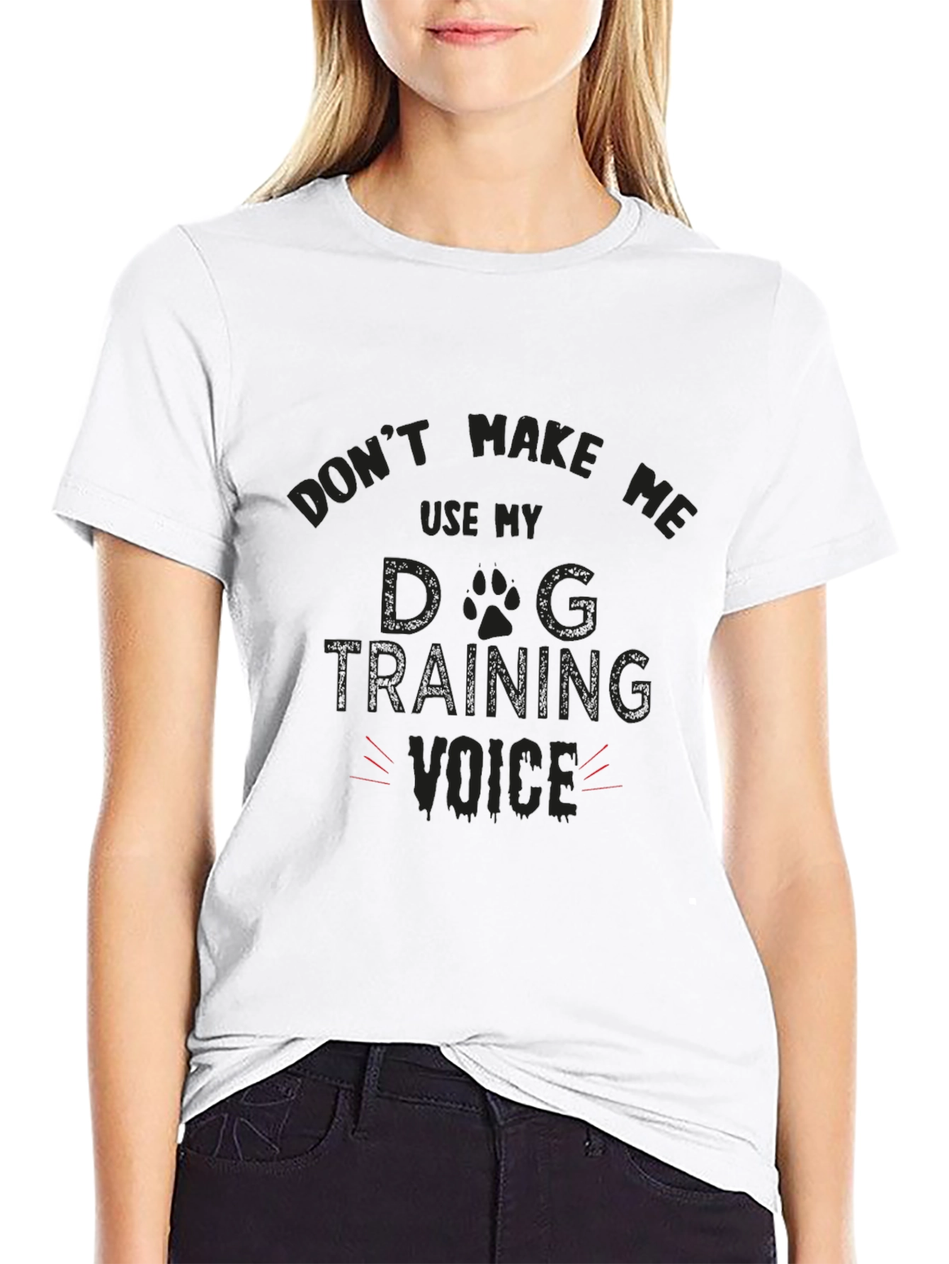 Camiseta Negra Divertida Dog Training Voice