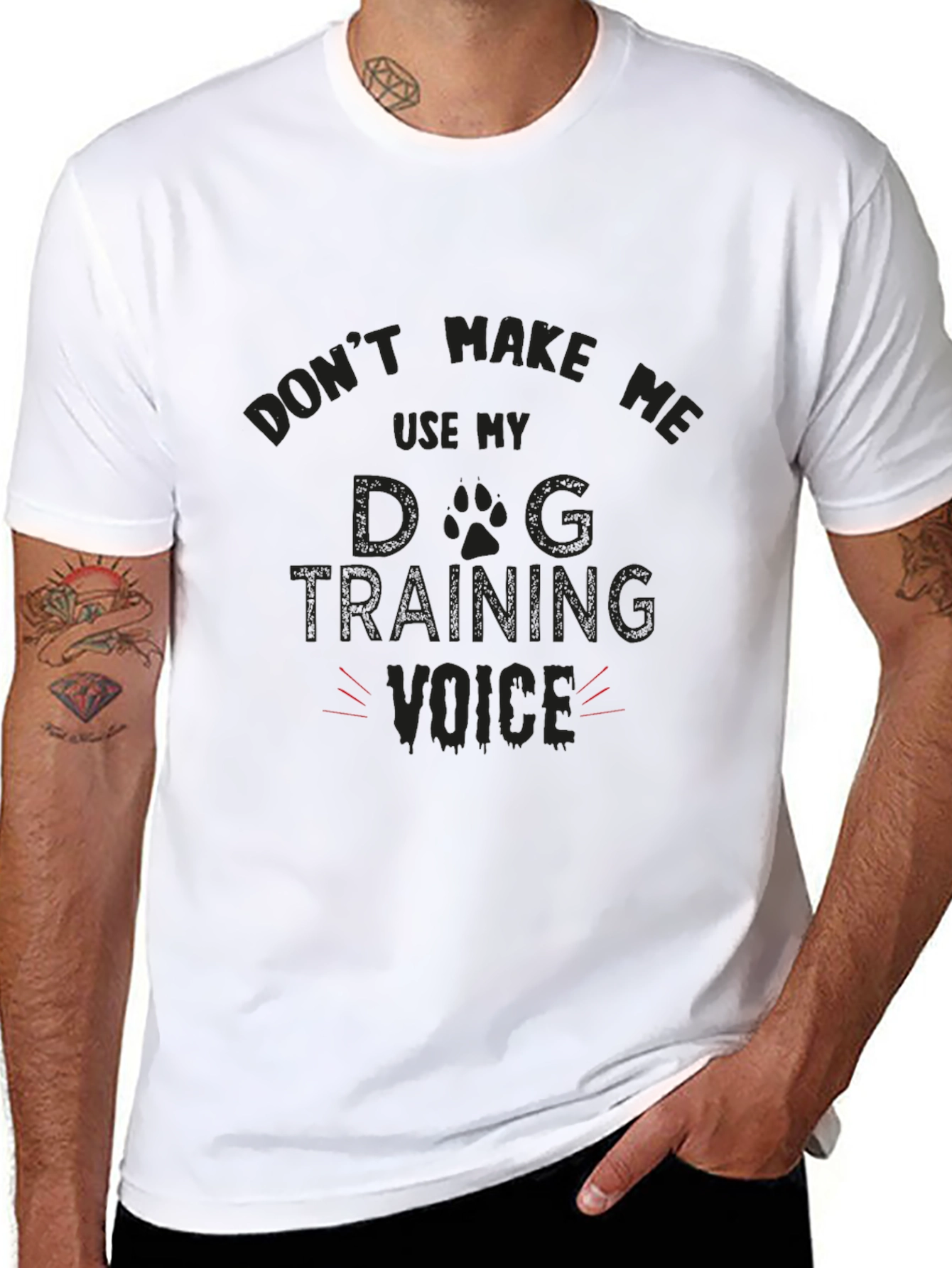 Camiseta Negra Divertida Dog Training Voice