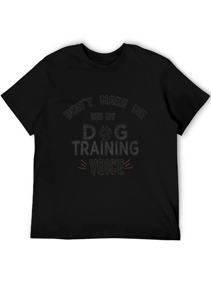 Camiseta Negra Divertida Dog Training Voice