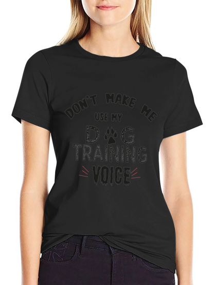 Camiseta Negra Divertida Dog Training Voice
