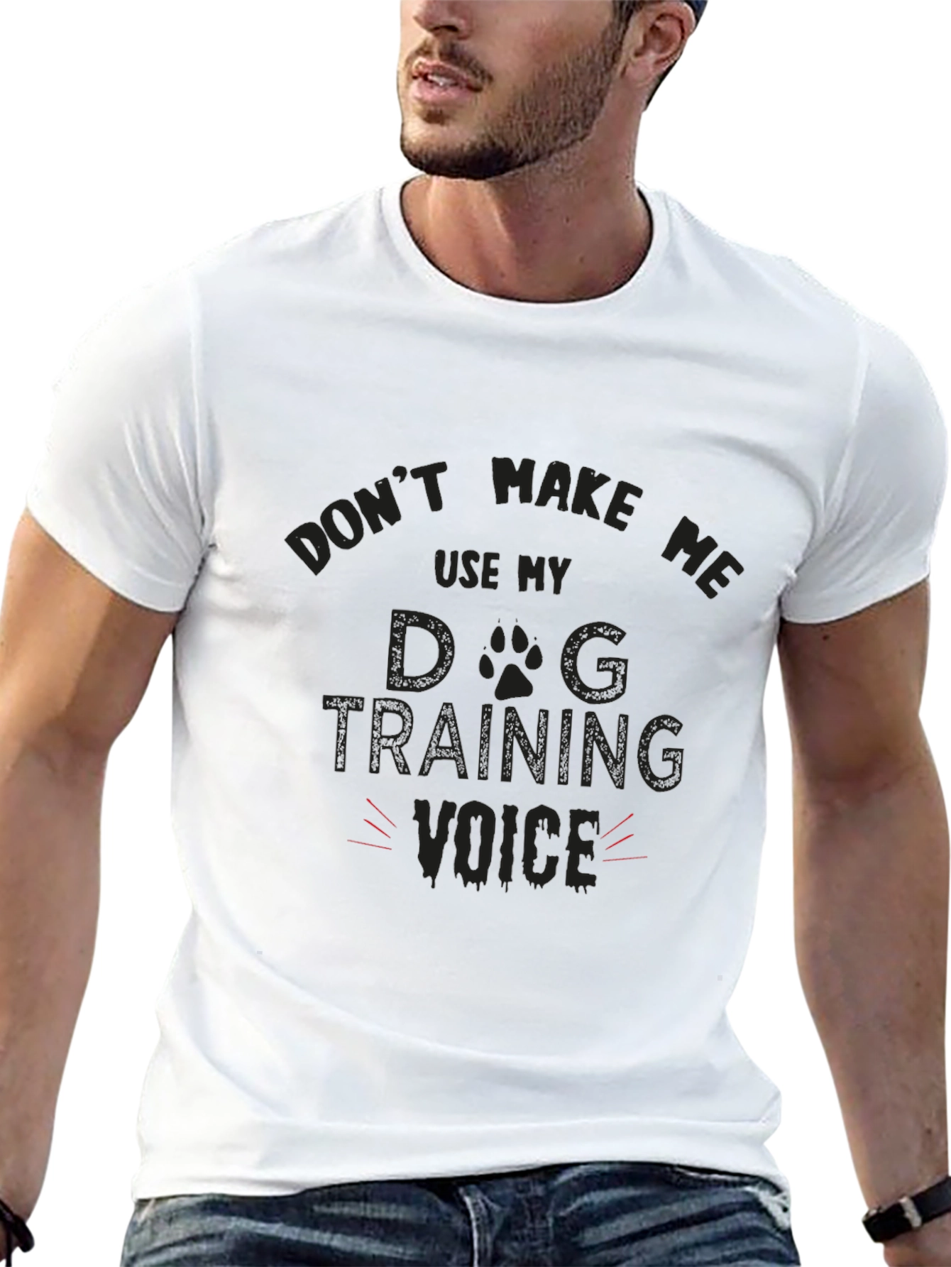 Camiseta Negra Divertida Dog Training Voice