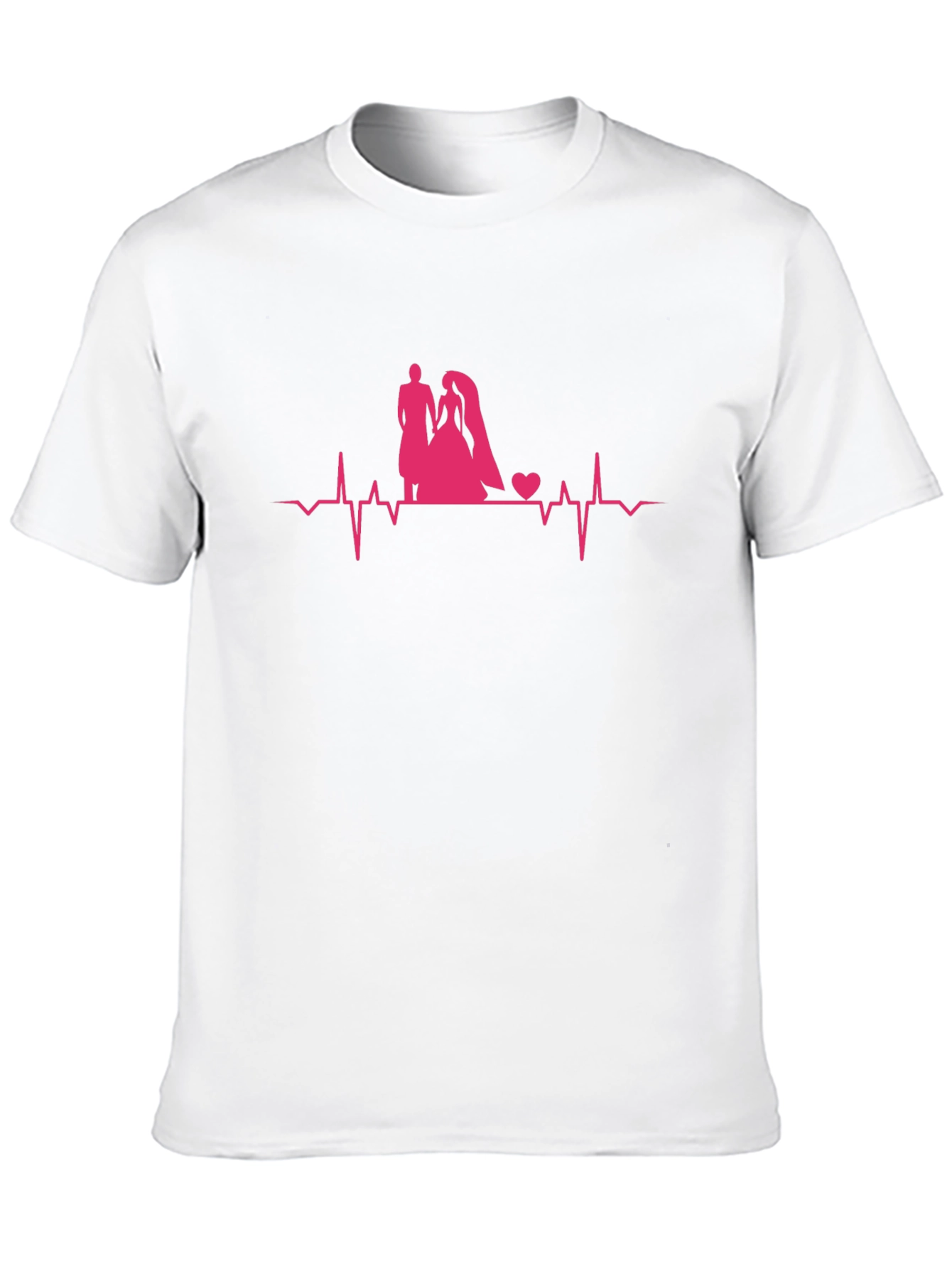Camiseta Negra con Diseño de Boda Romántico