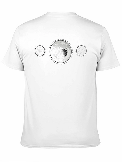 Camiseta Negra Hombre - Diseño Lunar Abstracto