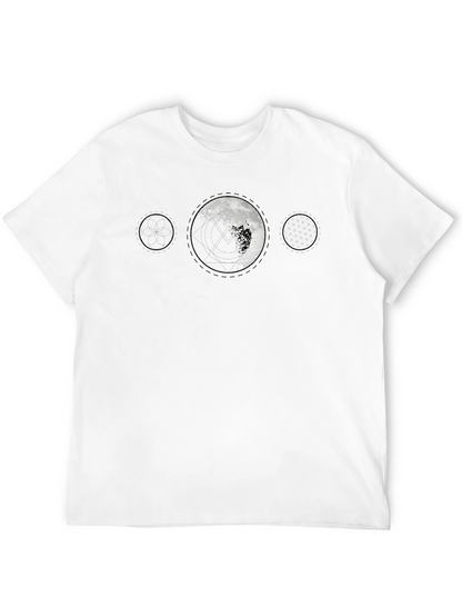 Camiseta Negra Hombre - Diseño Lunar Abstracto