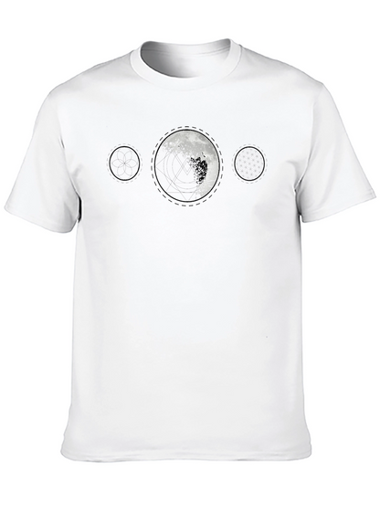 Camiseta Negra Hombre - Diseño Lunar Abstracto