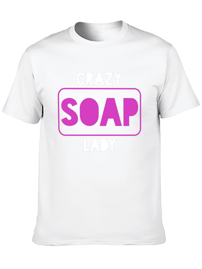 Camiseta Negra Divertida Crazy Soap Lady