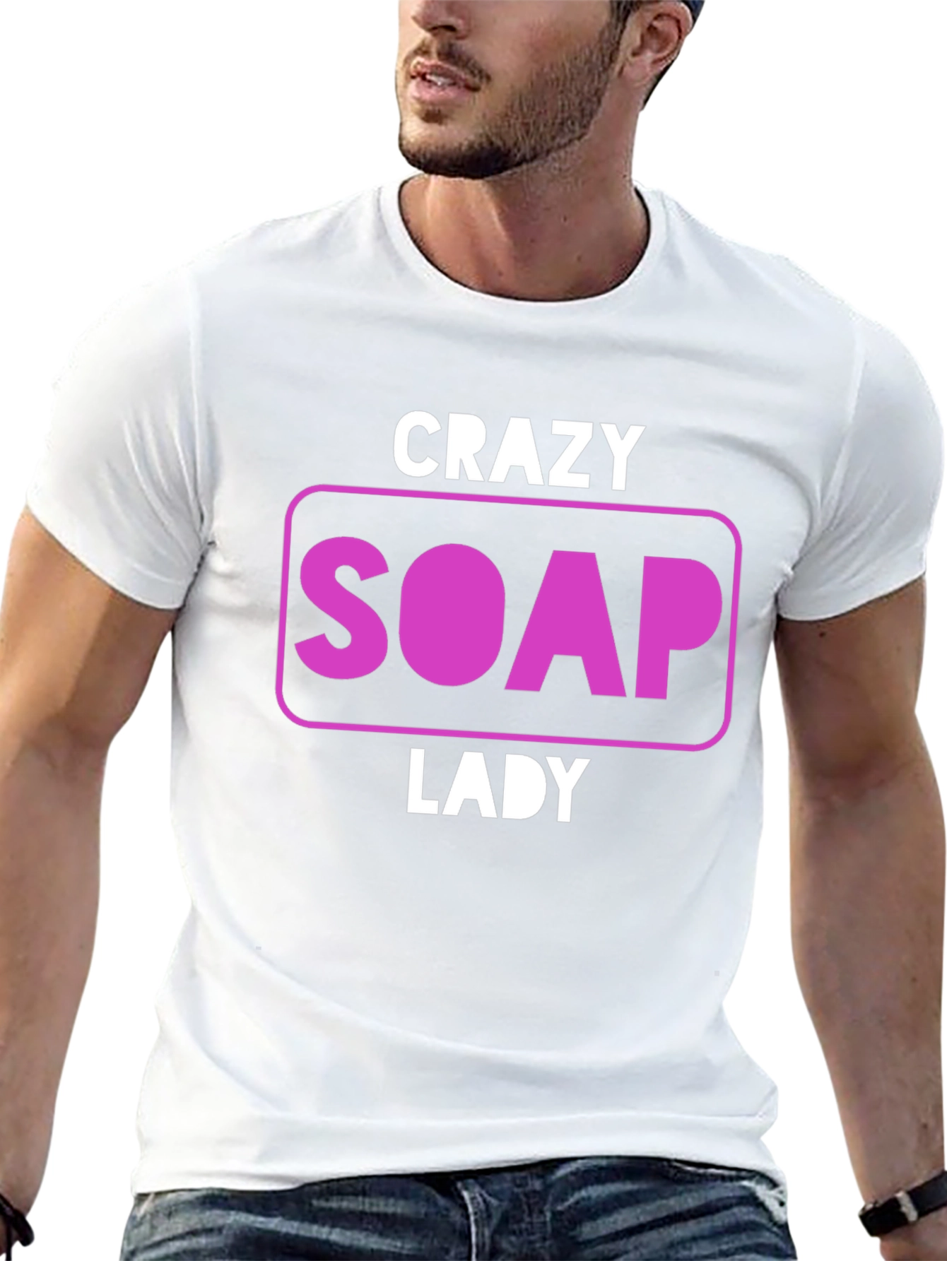 Camiseta Negra Divertida Crazy Soap Lady