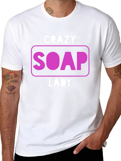 Camiseta Negra Divertida Crazy Soap Lady