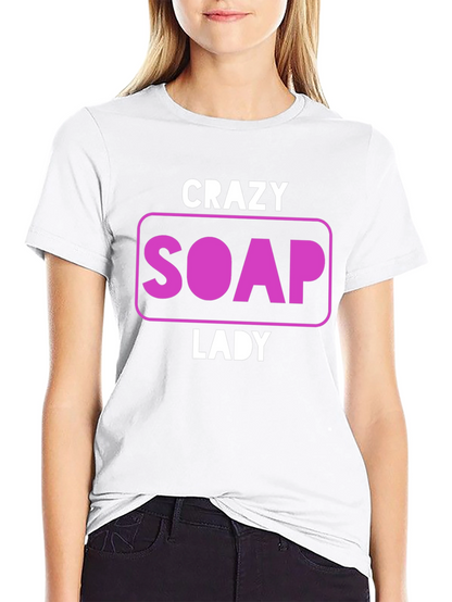 Camiseta Negra Divertida Crazy Soap Lady