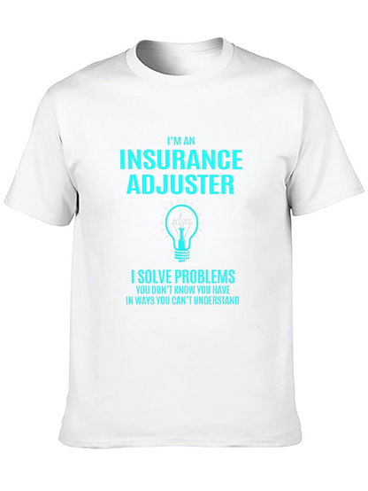 Camiseta Negra Ajustador de Seguros - Resuelve Problemas