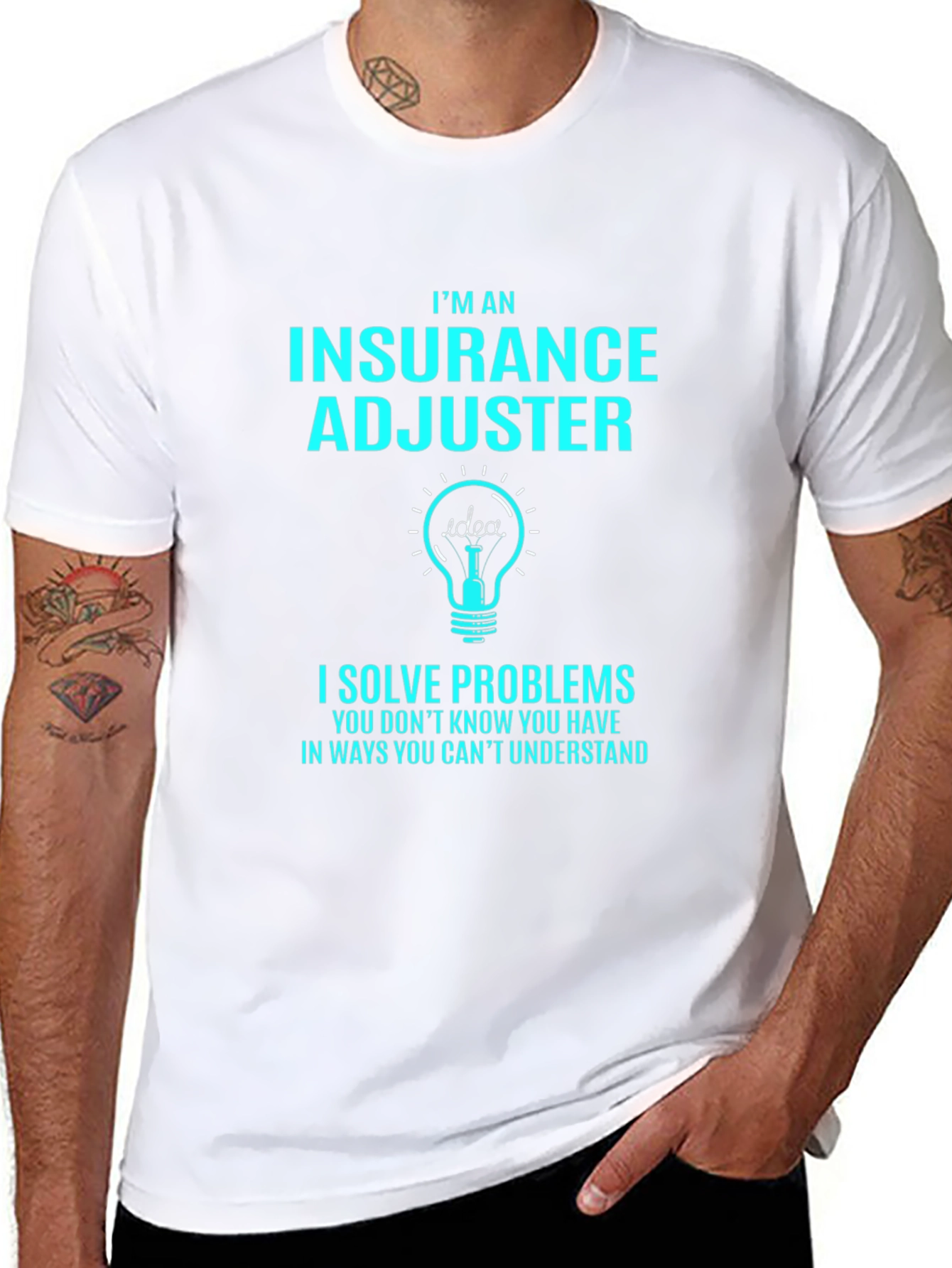 Camiseta Negra Ajustador de Seguros - Resuelve Problemas