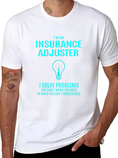 Camiseta Negra Ajustador de Seguros - Resuelve Problemas