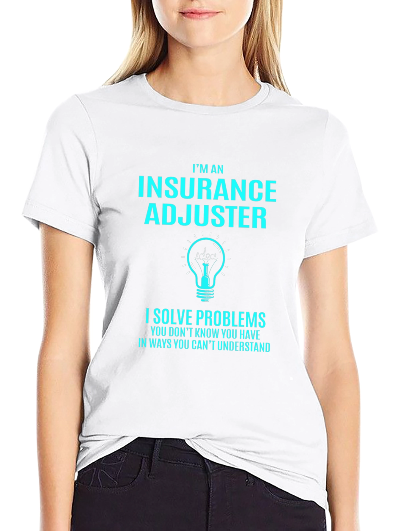 Camiseta Negra Ajustador de Seguros - Resuelve Problemas