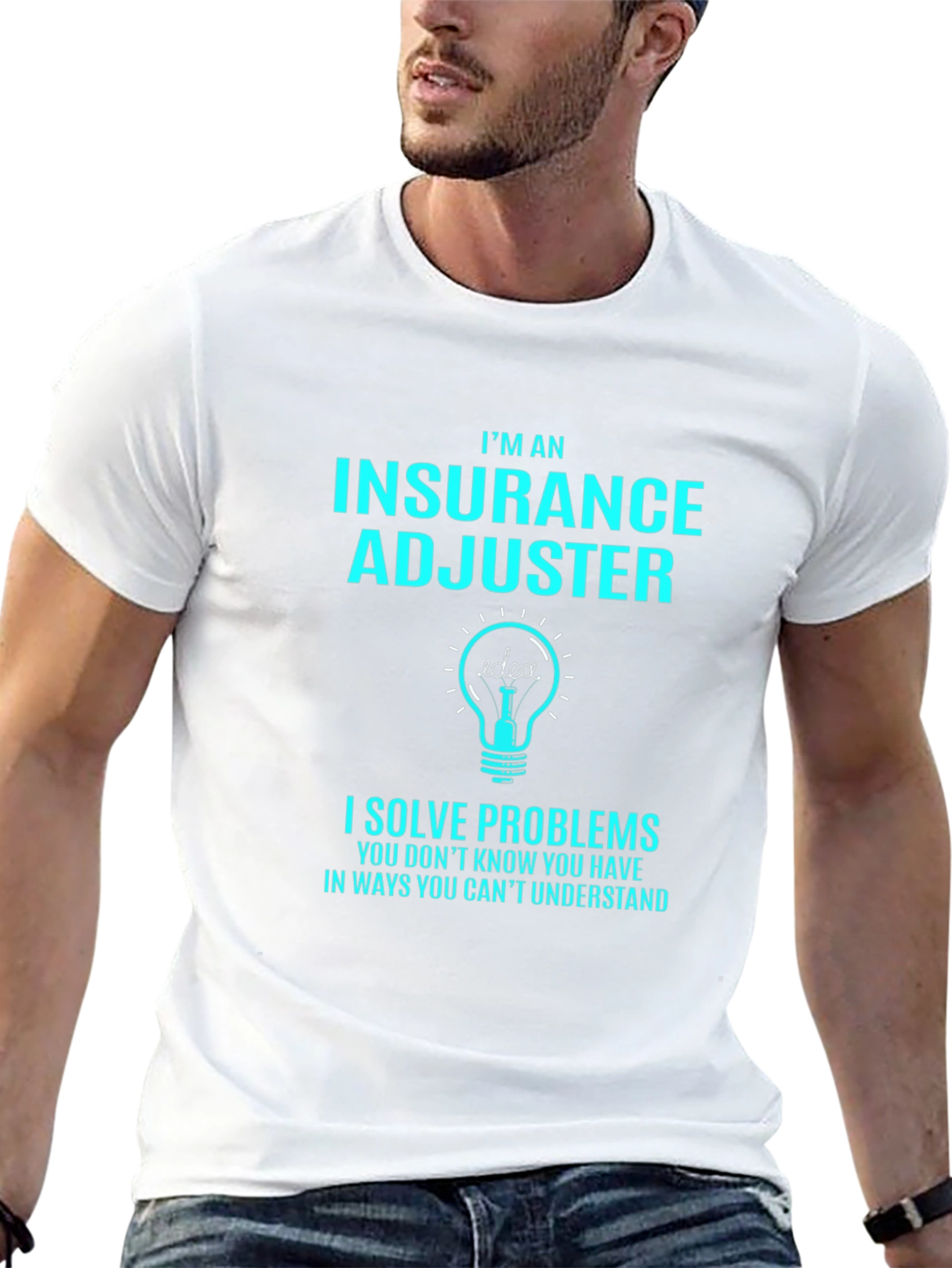 Camiseta Negra Ajustador de Seguros - Resuelve Problemas