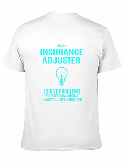 Camiseta Negra Ajustador de Seguros - Resuelve Problemas