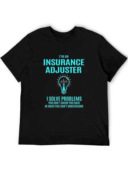 Camiseta Negra Ajustador de Seguros - Resuelve Problemas