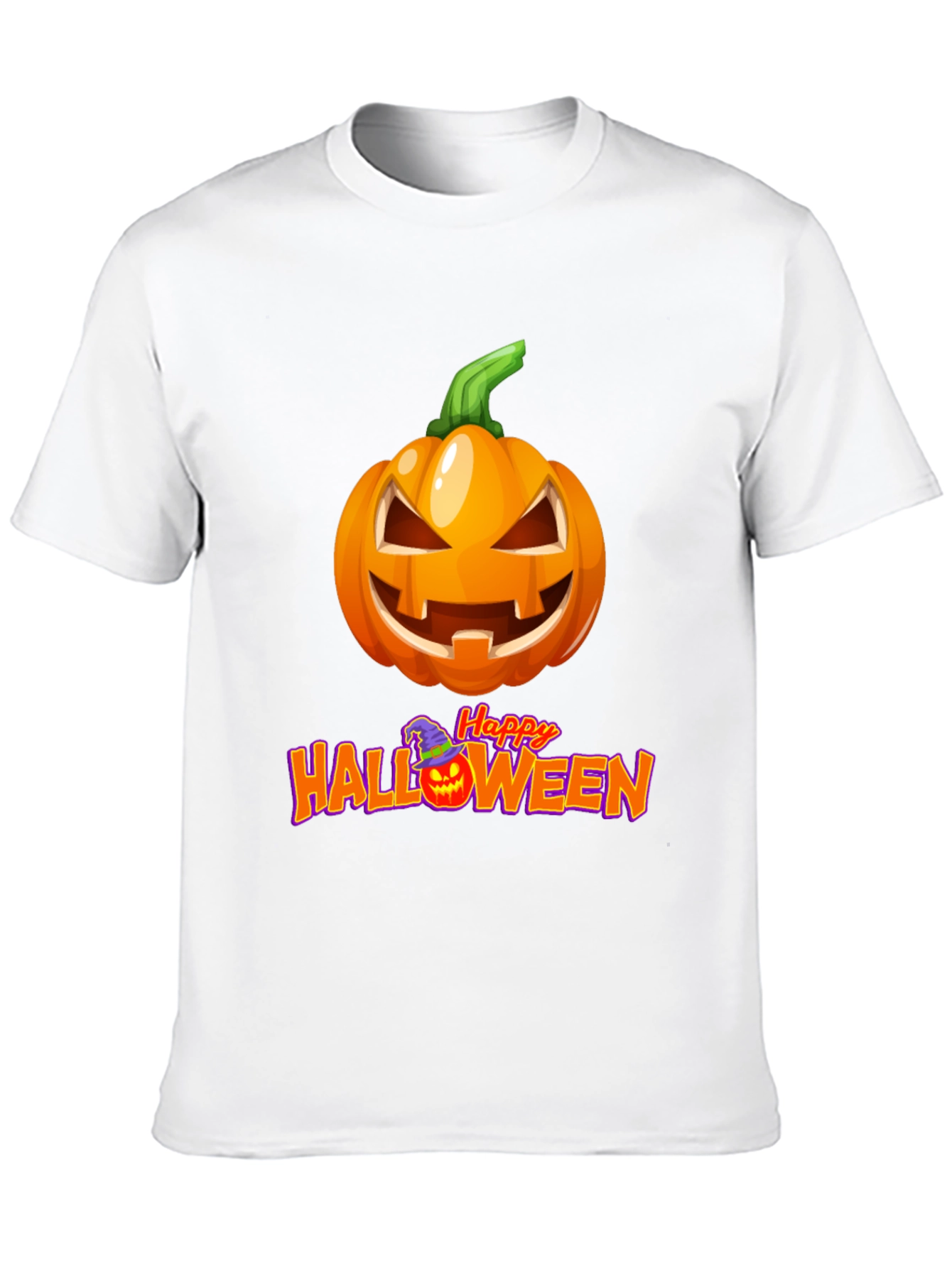 Camiseta Negra con Diseño de Calabaza Halloween
