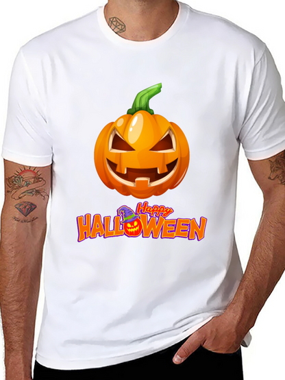 Camiseta Negra con Diseño de Calabaza Halloween