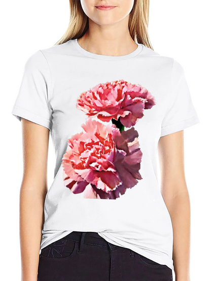 Camiseta Negra con Flores Rosadas para Hombre