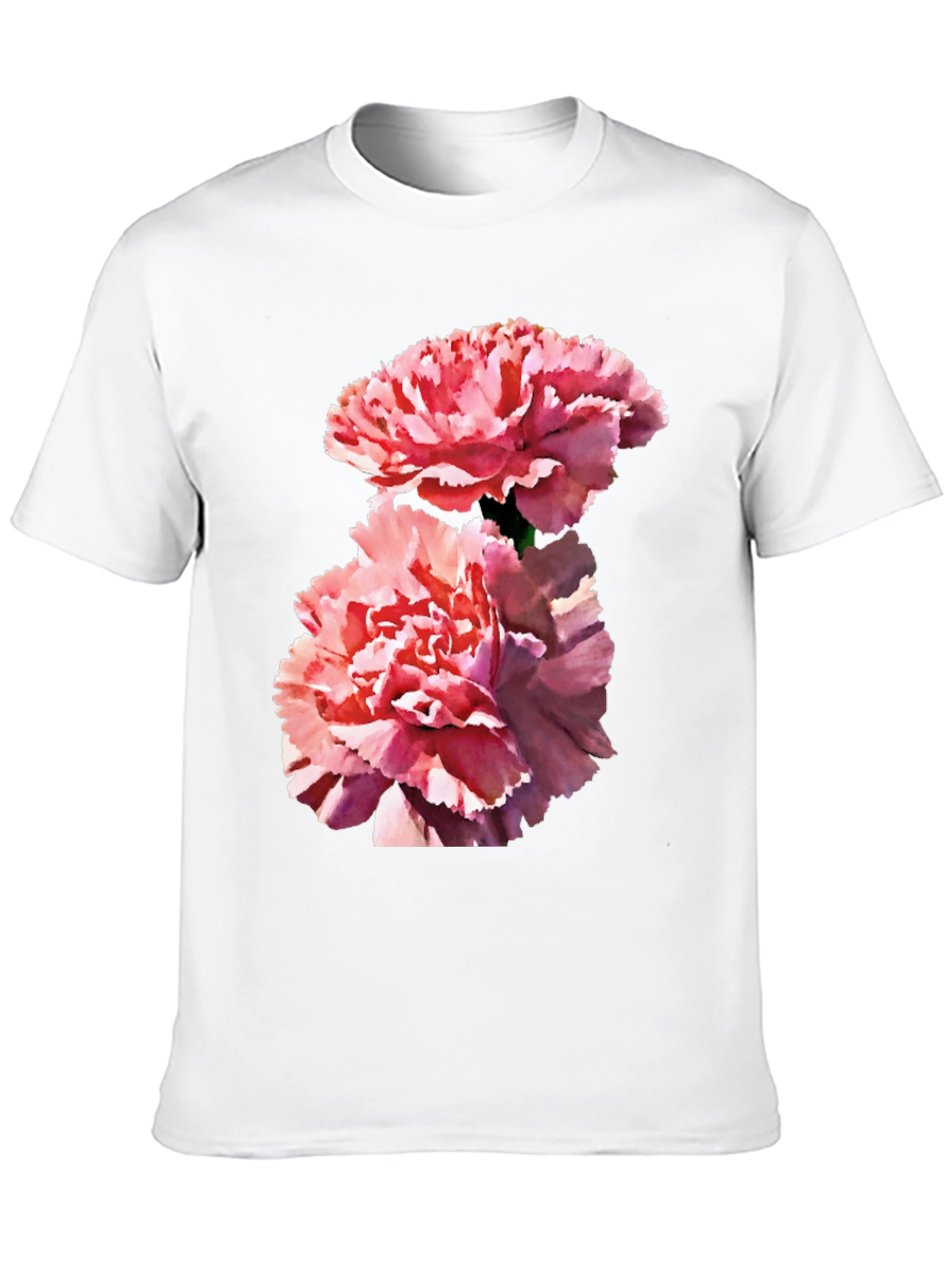 Camiseta Negra con Flores Rosadas para Hombre