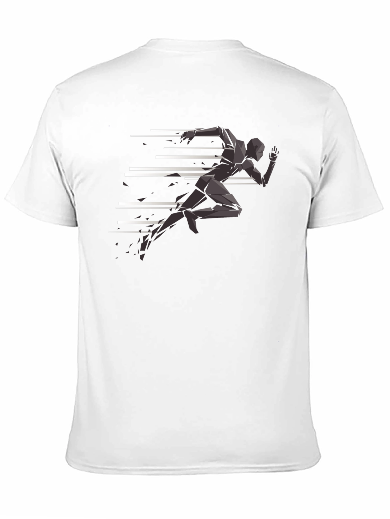 Camiseta Negra Hombre - Diseño Runner Abstracto