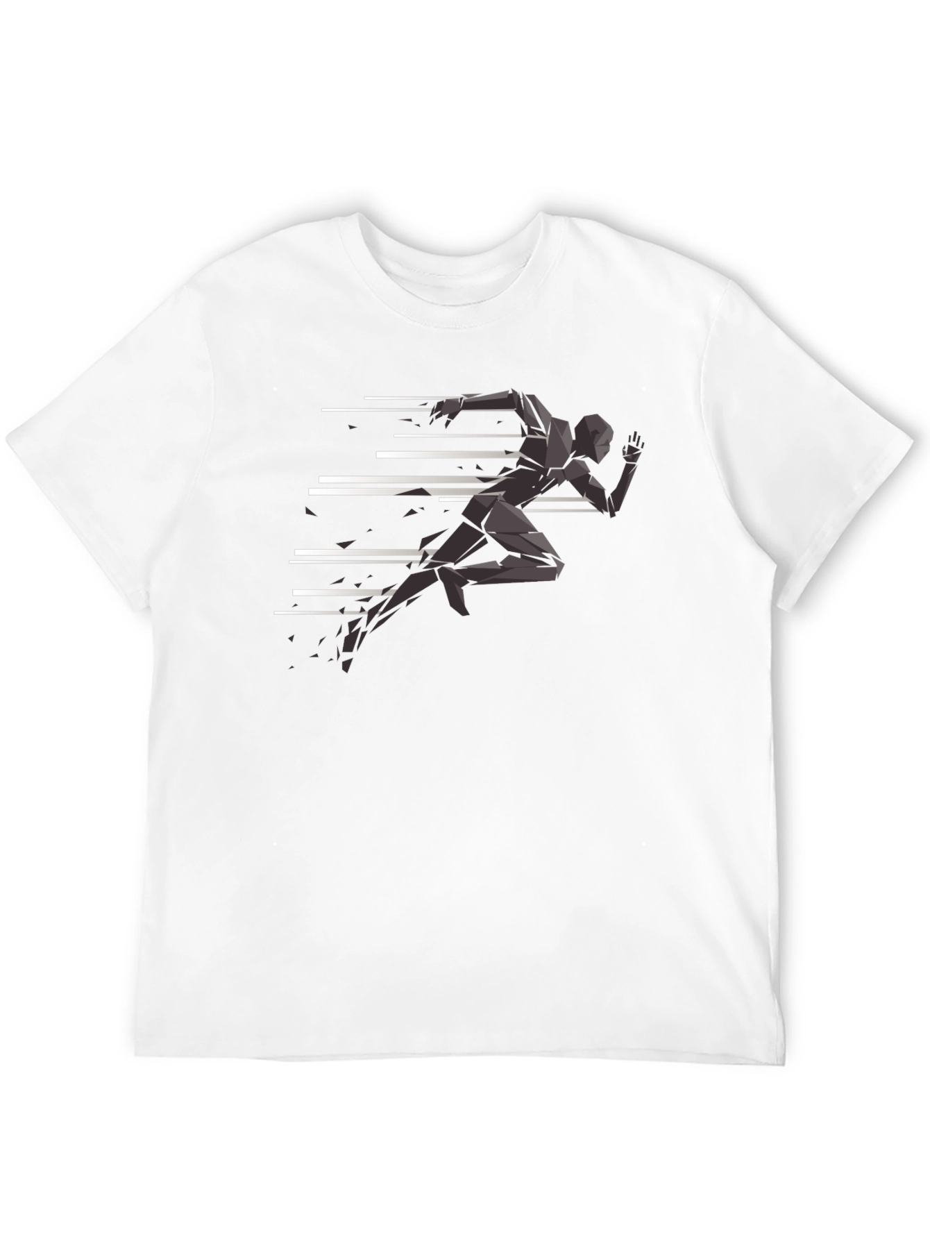 Camiseta Negra Hombre - Diseño Runner Abstracto
