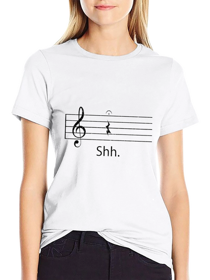 Camiseta Negra Shh Musical para Hombre