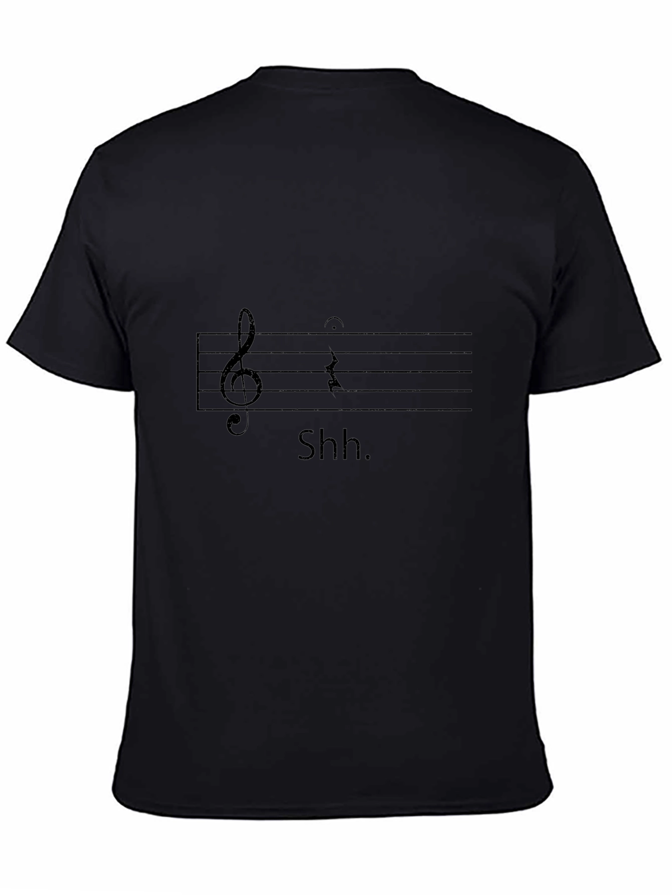 Camiseta Negra Shh Musical para Hombre