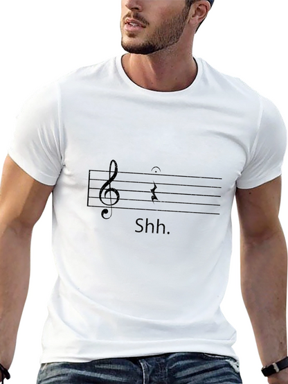 Camiseta Negra Shh Musical para Hombre