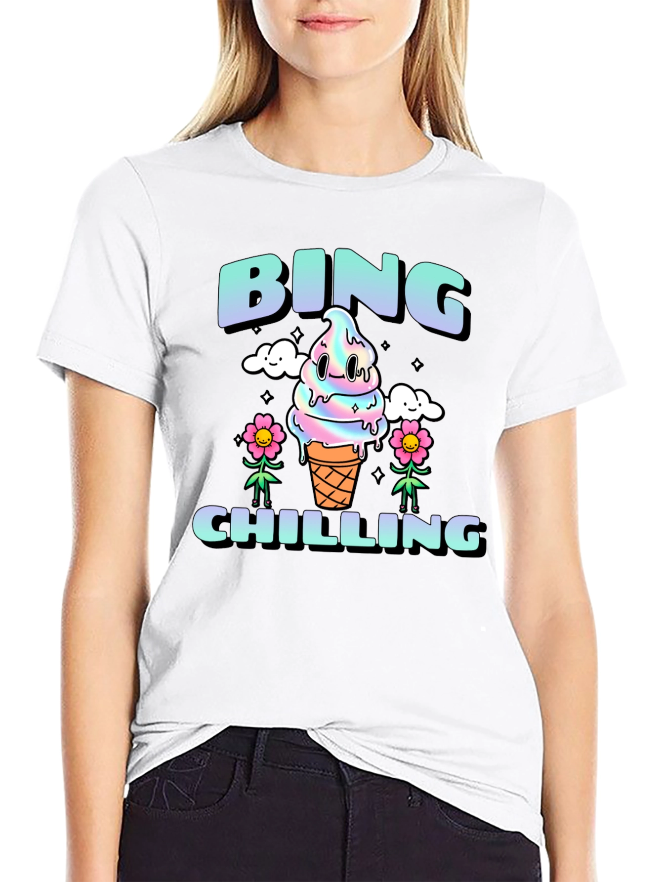 Camiseta Bing Chilling Unisex - Diseño Helado Kawaii