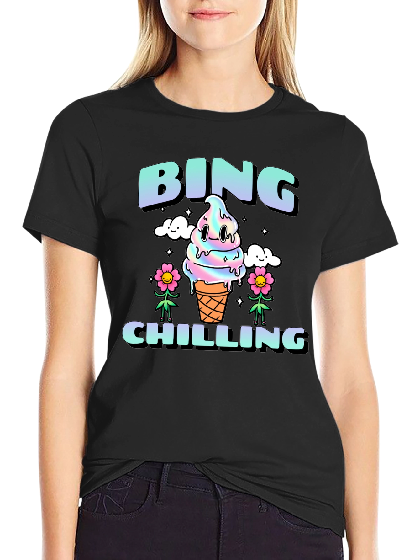 Camiseta Bing Chilling Unisex - Diseño Helado Kawaii